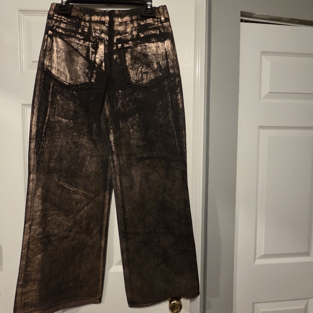 NWT- Gianni Bini Metallic Bronze High-Rise Pants - Picture 10 of 13